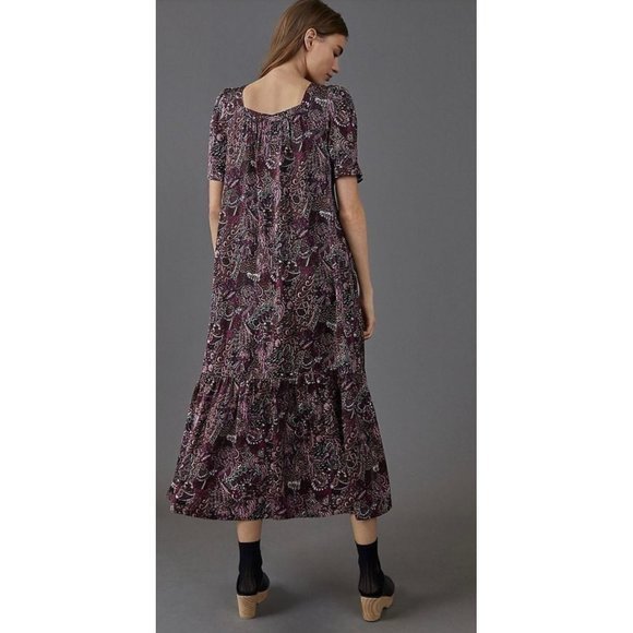 NWT Anthropologie Lisabetta Maxi Dress Purple Paisley Extra Small XS - Picture 3 of 14